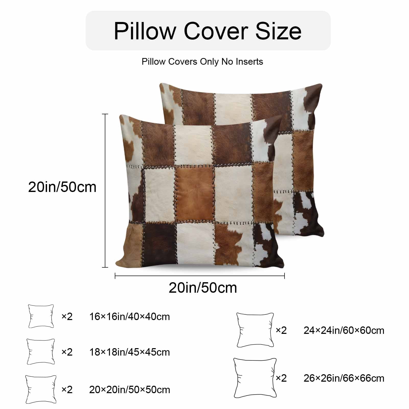 Waterproof Throw Pillow Covers Set of 2, 24x24 Inch Abstract Cowhides Decorative Pillowcases Outdoor Pillow Slip Cushion Covers Set for Couch Tent Brown Beige Animal Fur Texture