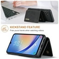 thumbnail image 6 of SaniMore Case for Samsung Galaxy A34 5G 6.6" 2023, PU Leather Case Soft TPU Inner Detachable Magnetic Folding Wallet Card Slots Kickstand Anti-drop Shockproof 360°Protection Cover, Black, 6 of 11