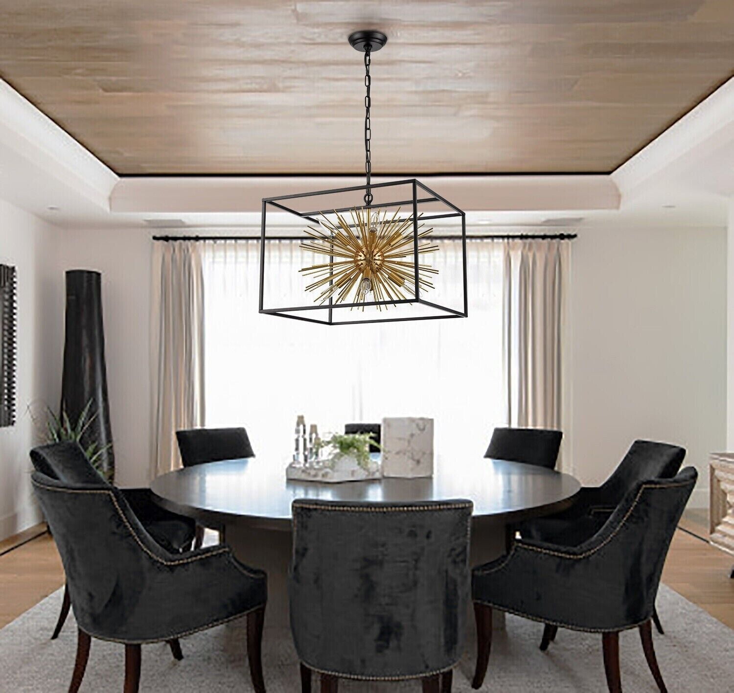 Industrial Chandelier 8-Light Cube Pendant Light Kitchen Island Light Fixture