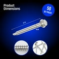 thumbnail image 3 of Bolt Dropper No. 14 x 2 Stainless Hex Washer Head Self Drilling Screws, (50 pc), 410 Stainless Steel Self Tapping TEK, No. 3 Point, Plain Finish, ironclad, 3 of 6