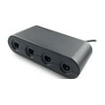 thumbnail image 2 of Adaptador y convertidor de controlador portátil de 4 puertos para Wii U, PC con puerto USB y videojuegos de Switch, color negro, 2 of 2