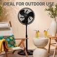 thumbnail image 2 of Holmes 16" Outdoor Misting Stand Fan, 3-Speed, Oscillating, GFCI, Hose, Black, 2 of 9