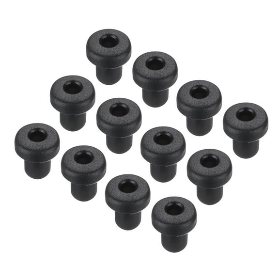 15Pcs t Shape Rubber Grommet Mount Dia 3mm ID 1.5mm H 5mm Black
