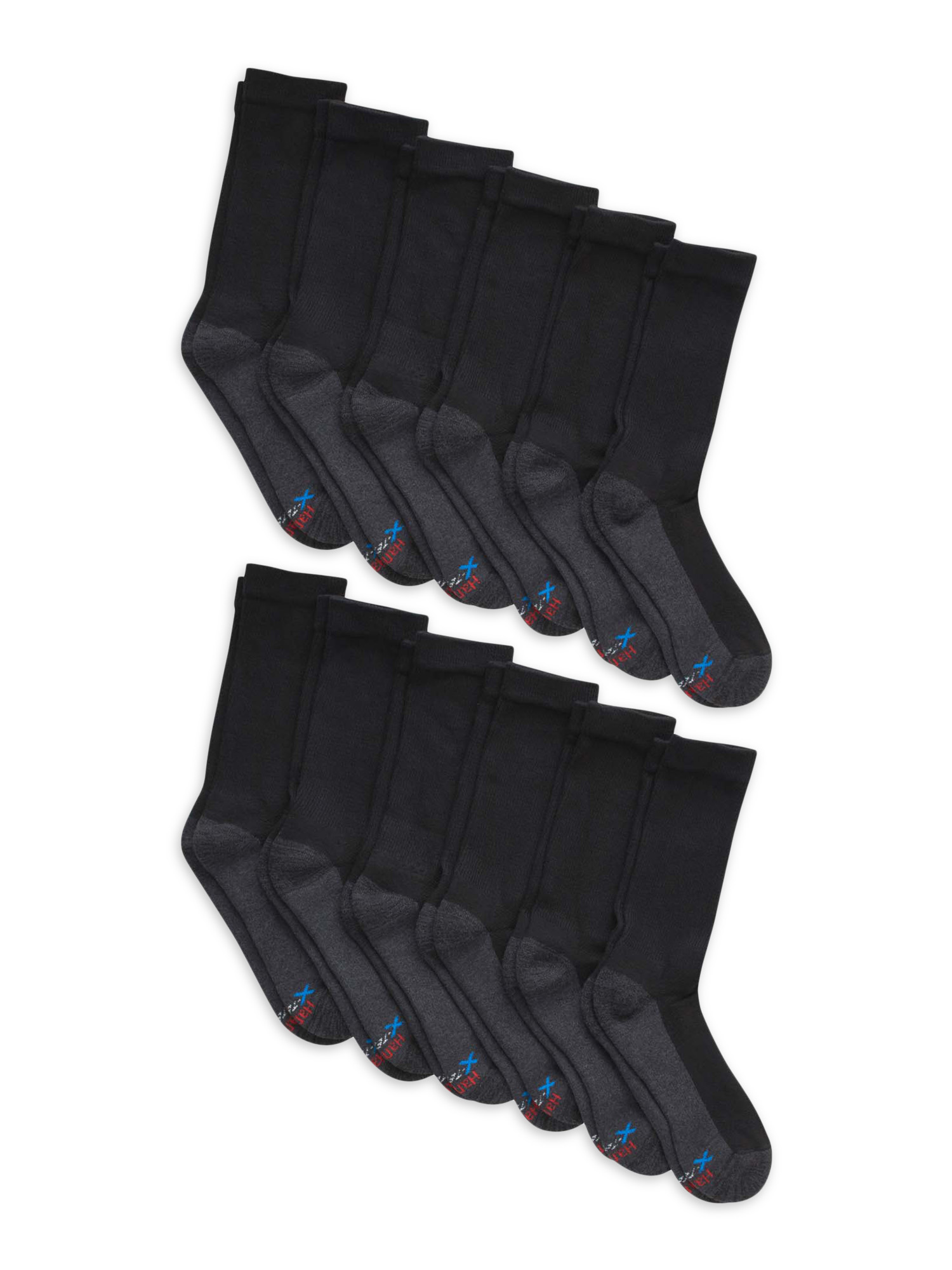 Hanes Men's X-Temp Cushioned Crew Socks, 12-Pack