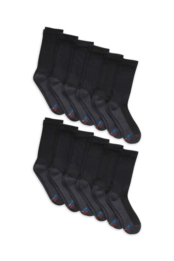 Men's X-Temp Cushioned with Arch & Vent Crew Socks, 12-pack