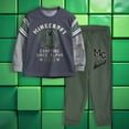 thumbnail image 6 of Minecraft Creeper Boys 2-Piece Jersey Set, Long Sleeve Active Mesh T-Shirt & Jogger Pants Bundle for Kids (Sizes 4-16), 6 of 10