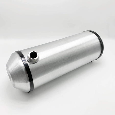 JSD 10 Gallons 10"x30" Aluminum Spun Fuel Tank / Round Gas Tank End Fill 3/8" NPT Outlet