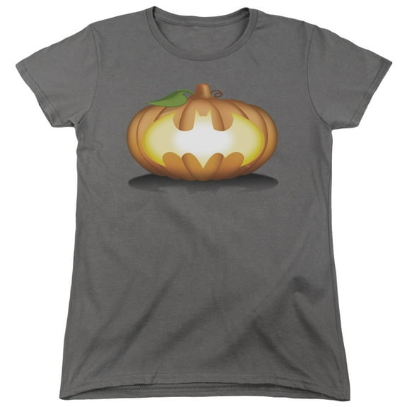 Batman Bat Pumpkin Logo S/S Women's T-Shirt Charcoal