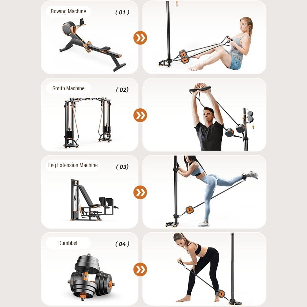 Adjustable Resistance Band Fitness Pump 3-17kg Home Exercise Equipment