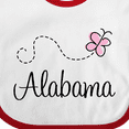 thumbnail image 4 of Inktastic Butterfly Alabama Boys or Girls Baby Bib, 4 of 4