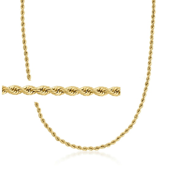 Ross-Simons Italian 2.2mm 18kt Yellow Gold Rope-Chain Necklace, Women's, Adult