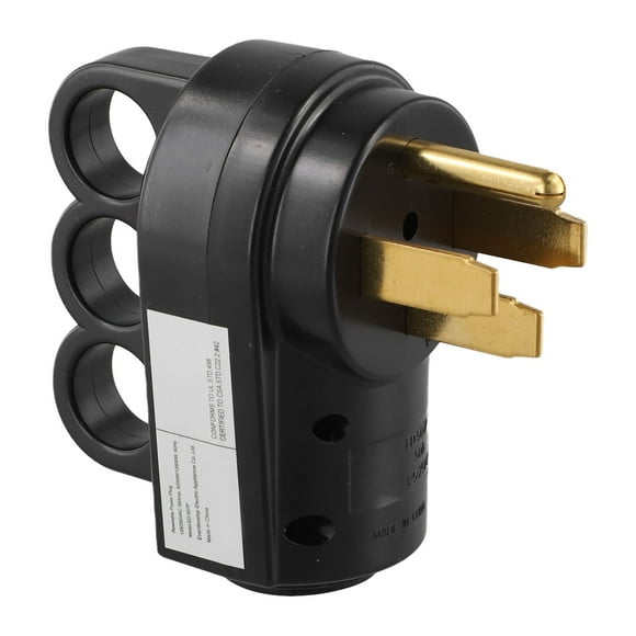 50 Amp Rv Male Female 125/250V Heavy Duty for Caravan Motorhome Van Trailer Black-Male