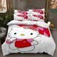 thumbnail image 1 of Juego de cama de Hello Kittys, ropa de cama de 2 piezas, 135x200cm, con estampado 3D de dibujos animados de Anime, Kuromi Melody Girl, 1 of 4