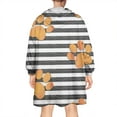 thumbnail image 2 of Wearable Oversized Blanket,Paw Print Sonstripes Wearable Blanket Hoodie for Adults,Cozy Hooded Blankets with Super Pockets,Super Warm Fuzzy Pullover for Women & Men, 2 of 6