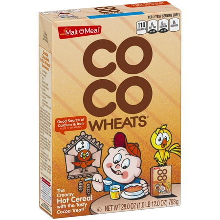 (3 Pack) Malt-O-Meal Coco Wheats Hot Cereal, Chocolate Flavored, 28