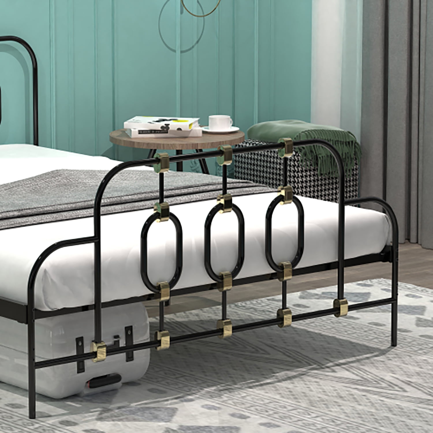Resenkos Classic Metal Platform Bed Frame, Full Size Bed Frame with Vintage Headboard and Footboard Platform Base, Black Resenkos Classic Metal Platform Bed Frame, Full Size Bed Frame with Vintage Headboard and Footboard Platform Base, Black
