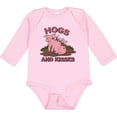 thumbnail image 3 of Inktastic Hogs and Kisses with Cute Pig Family Boys or Girls Long Sleeve Baby Bodysuit, 3 of 5