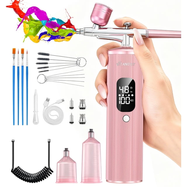 Kit de Aerógrafo VITANEST con Compresor 48PSI - Aerógrafo Portátil de Mano