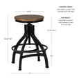 thumbnail image 5 of Powell Samuel 24-30" Indoor Adjustable Wood and Metal Swivel Bar Stool, Set of 2, Gunmetal/Brown, 5 of 16