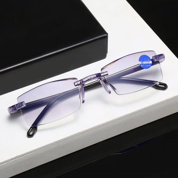 Gafas de presbicia con borde de diamante y antiluz azul Gafas de presbicia de moda con borde de diamante Gafas de presbicia con doble luz