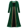 thumbnail image 3 of YONGHS Robe Princesse Médiévale Renaissance pour Filles Enfants Robe Romaine Ancienne Toga Manches Longues Velours Rétro Vert 14, 3 of 5