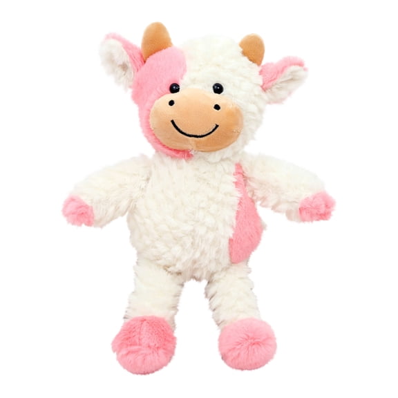 15.7in Pink & White Cow Plush Toy - Adorable Pink Ear Cute Cow, Soft Stuffed Animal for Healing & Comfort.