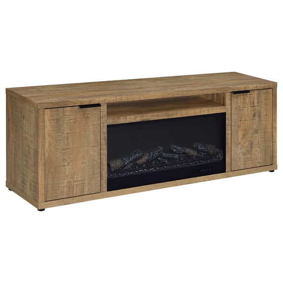 Coaster Fuller 60-inch 2-Door TV Stand Fireplace Media Console, Mango