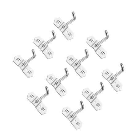 FELTECHELECTR 10Pcs Multi-Purpose Hooks for Pegboard with Iron 1In Square Hole