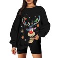 thumbnail image 1 of Chandail en Molleton de Noël pour Femmes 2023 Col Rond Mode Décontractée Manches Longues Imprimé de Noël Chandail en Molleton Hauts Blouse en Liquidation, 1 of 5