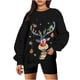 thumbnail image 1 of Pntutb Mujer Cuello Redondo Moda Casual Manga Larga Estampado Navideño Sudadera tops Blusa Pntutb Pntutb-1570, 1 of 5