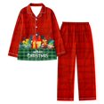 thumbnail image 1 of Pijamas a juego Gibobby Conjunto de pantalón de Manga larga con de nieve informales para vacaciones de Papá Noel con estampado de solapa navideña para mujer Vino S, 1 of 3