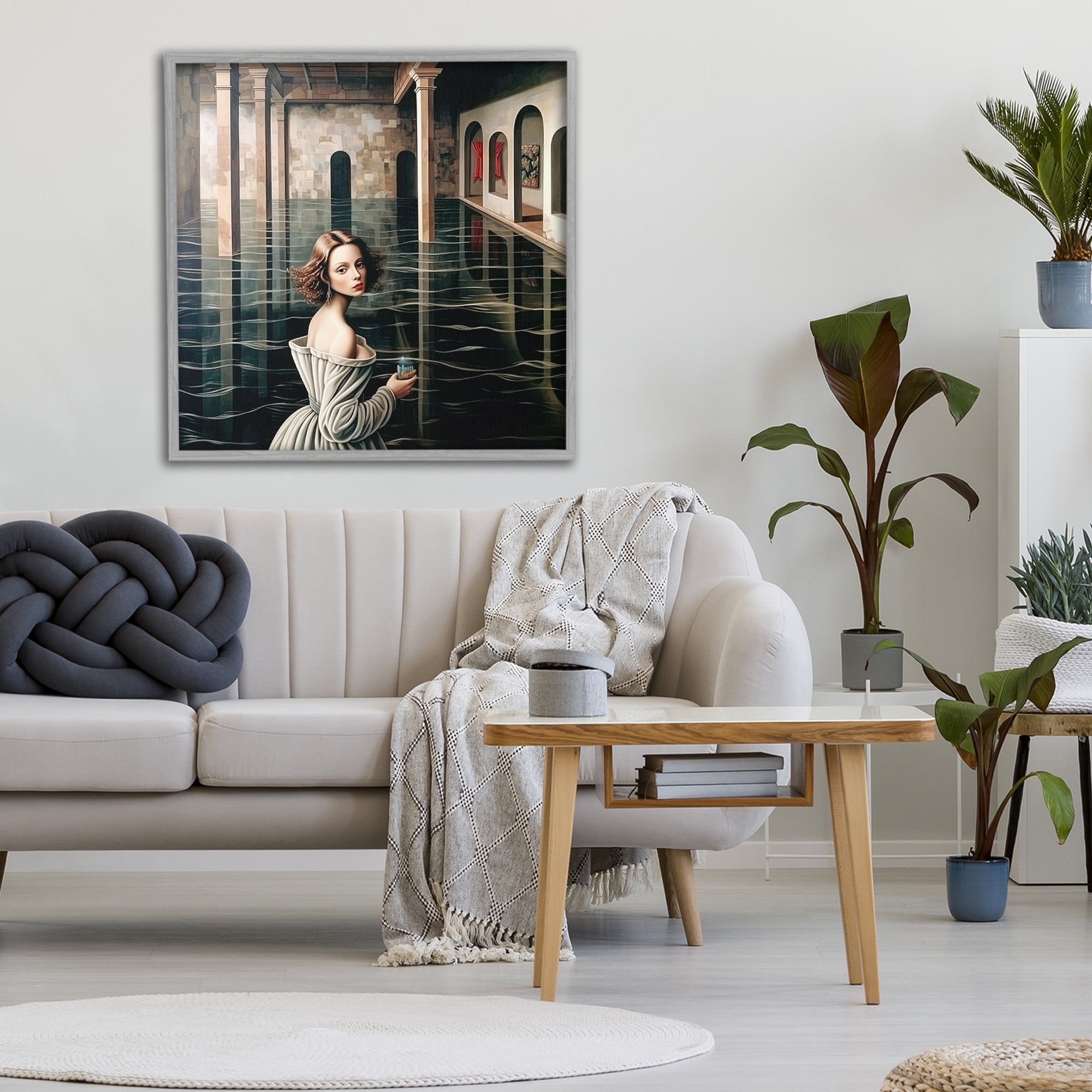 Portal Of Reflections Gray Framed Giclee Art, design by Sasha