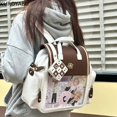 thumbnail image 2 of Mochilas estilo preppy, lindas mochilas japonesas Y2k, bolso de hombro de PU a la moda, bolso cruzado transparente Harajuku para niñas, mochila para mujer, 2 of 5