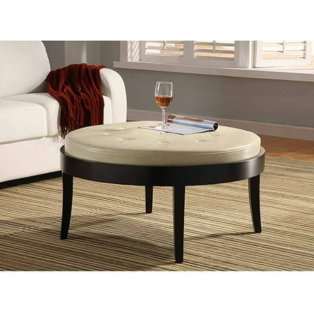 Citation Tufted Leather Ottoman, Multiple Colors
