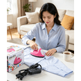 thumbnail image 4 of Oioii Portable Mini Iron for Clothes, 50W Small Travel Iron, Lightweight Heat Press Tool for Sewing Supplies, Home Travel Business Trip Fabric Ironing,Red, 4 of 5