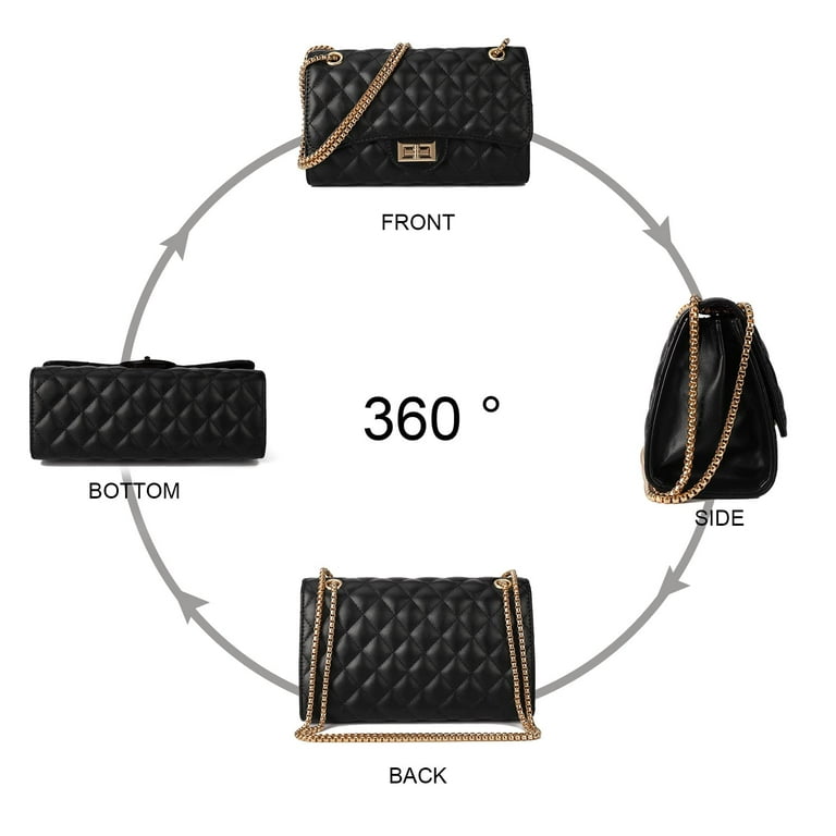 Quilted Crossbody Bags for Women Leather Ladies Shoulder Purses with Chain  Strap Stylish Clutch Purse