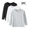 thumbnail image 2 of DxhmoneyHX 3 Pack Boys Girls T-Shirts Fall Toddler Long Sleeve Round Neck Basic Layer Undershirts Tops Comfy Soft Tee Shirt 1-15 Years, 2 of 9