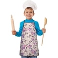 thumbnail image 2 of Pioneer Flower Floral Print Pattern Kids Aprons for Girls and Boys,Adjustable Neck Strap Toddler Aprons for Kids Cooking Baking, 2 of 7