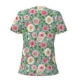 thumbnail image 4 of Naloa Rose Flowers Print T-Shirts Short Sleeve V Neck Tees for Women Fashion Tops Trendy Lightweight Soft Casual Summer Outfits Clothes, 4 of 5