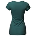 thumbnail image 2 of FashionOutfit Women's Solid Basic Cap Sleeves Scoop Neck Tee, 2 of 4
