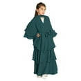 thumbnail image 4 of Otqutp Kids Abayas Dress for Girls Chiffon Layered Muslim Dresses Pleated Elegant Long Skirt Kaftan Prayer 𝗜slamic Maxi Dress, 4 of 7