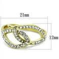thumbnail image 2 of Womens Gold Rings Two-Tone IP Gold (Ion Plating) 316L Stainless Steel Ring with Top Grade Crystal in Clear TK1907, 2 of 4