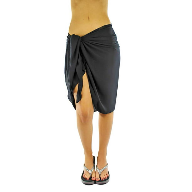 Luxury Divas - Sheer Knee Length Cover Up Sarong Wrap for Women ...