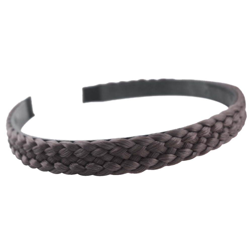Braid Braided Hair Plaited Braided Headband Hair Accessioeies for Women Girls (Dark Brown)