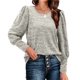 thumbnail image 1 of Camiseta básica suave de manga larga con botones para mujer, camiseta lisa informal con cuello redondo, Tops sencillos holgados para mujer, ropa de calle 2022, 1 of 5