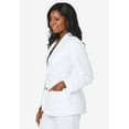 thumbnail image 3 of Jessica London Women's Plus Size Casual Long Sleeve Linen Blazer Jacket with Pockets, 3 of 5