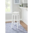 thumbnail image 4 of Linon Claridge 32" Backless Wood Bar Stool, White/White Faux Leather, Includes 1 Stool, 4 of 15