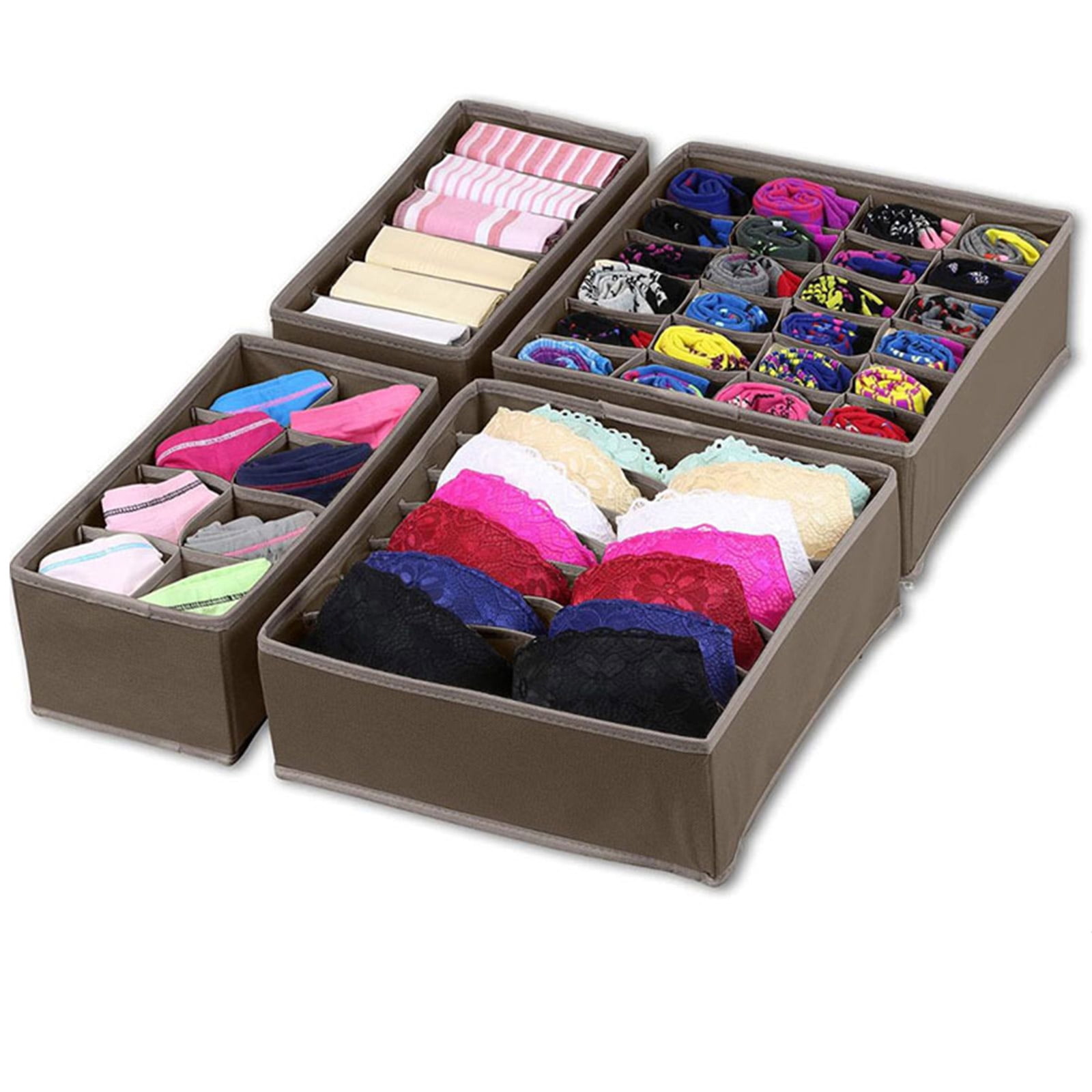 Underwear Drawer Organizers Divider,4Pcs Foldable Closet Organizer