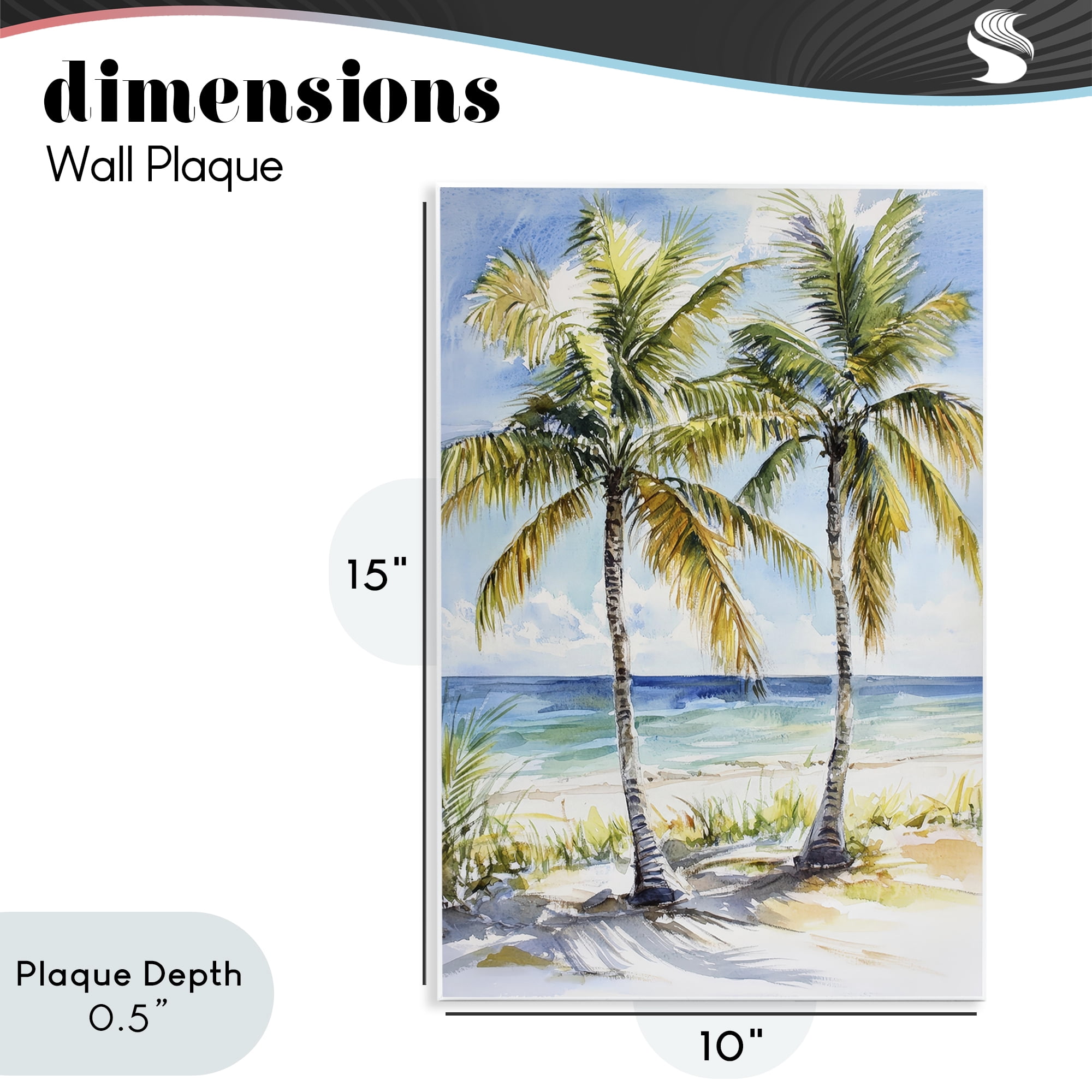 Stupell Industries Sandy Palms Duo Ocean View Wall Plaque Art, design by Petal Prints Design