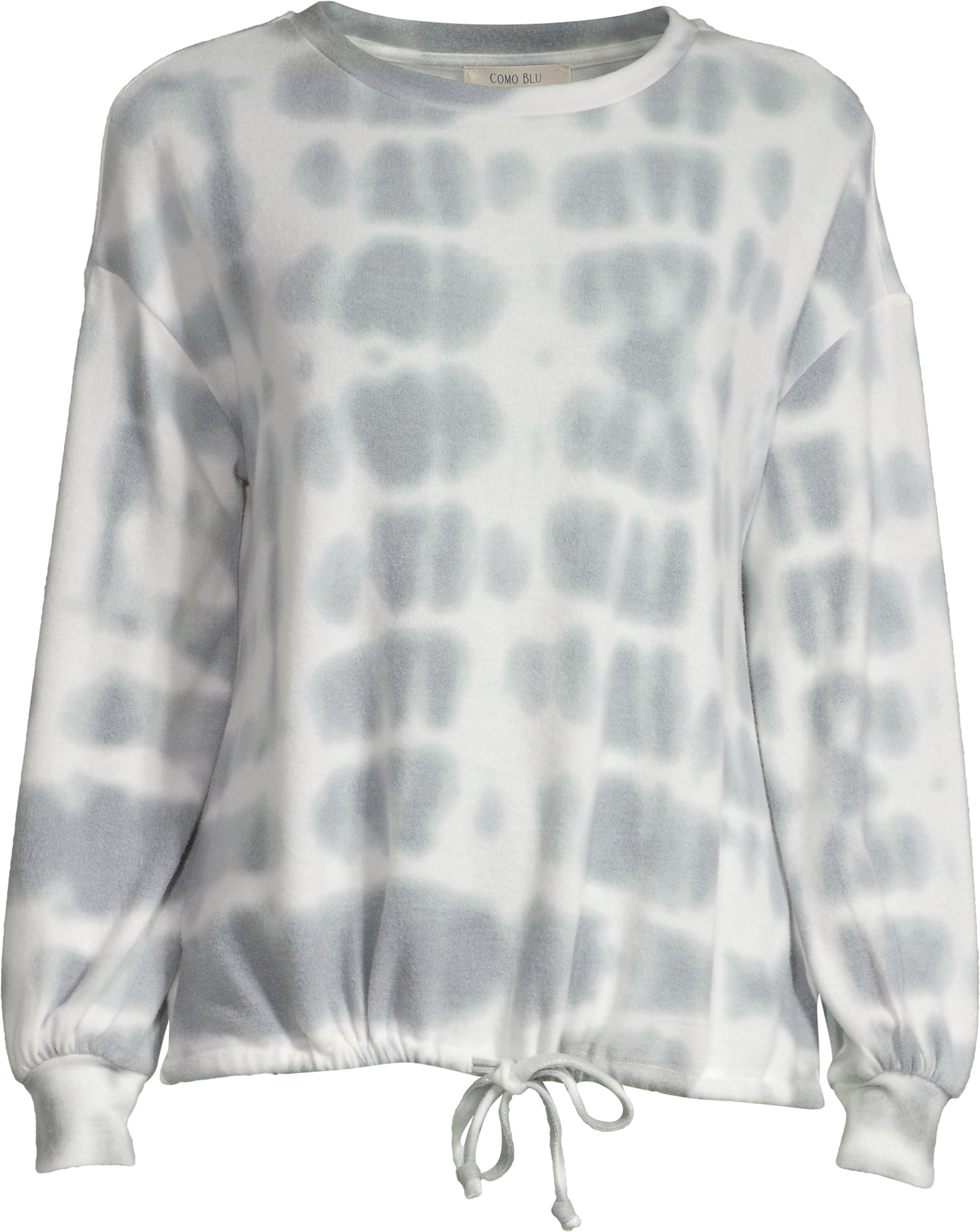 Como Blu Women's Athleisure Hacci Tie Dye Pullover with Drawstring - image 5 of 6